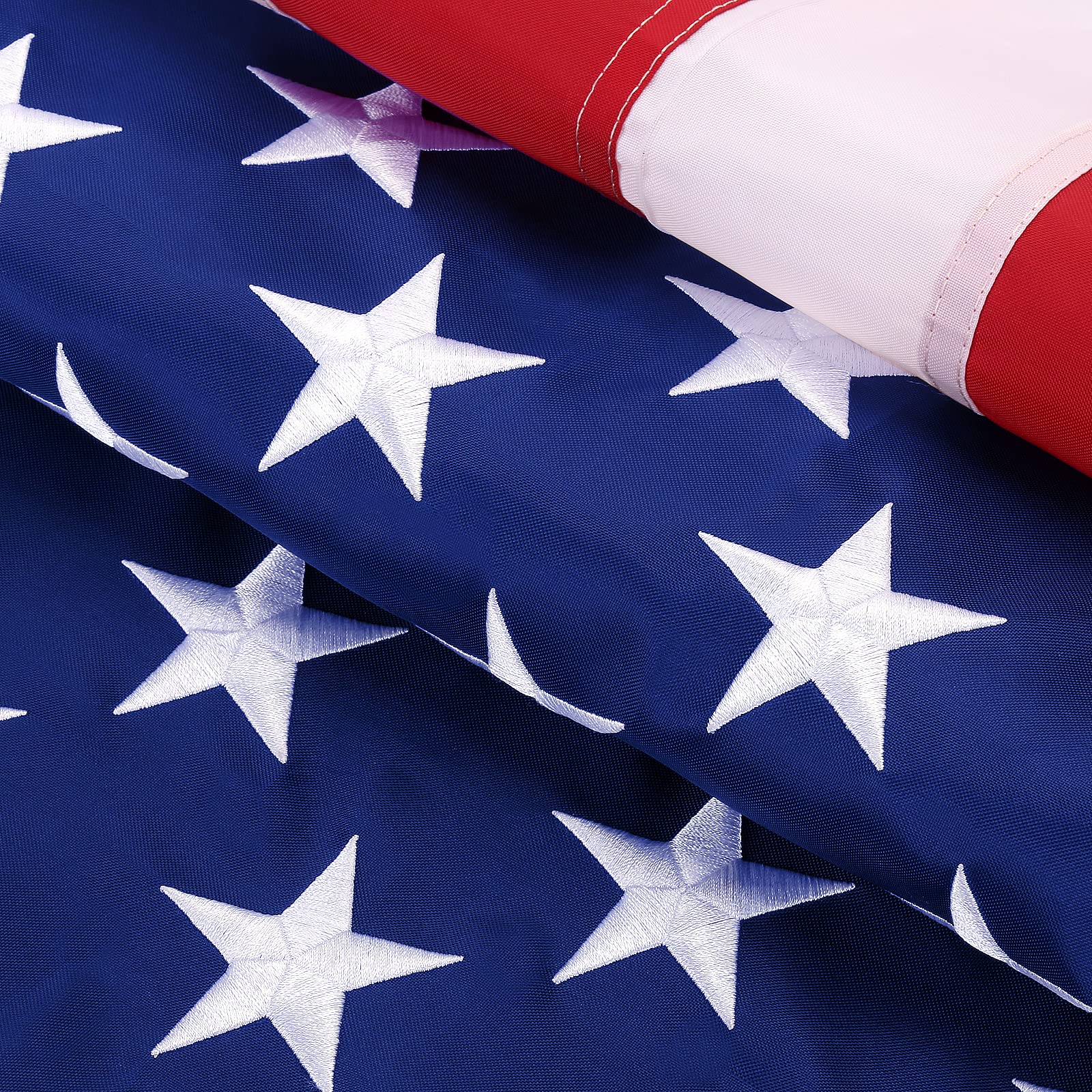 Premium 8x12 FT Heavy Duty American Flag - Outdoor USA Flag with Embroidered Stars & Brass Grommets | Perfect for Backyards, Parades, and Patriotic Events