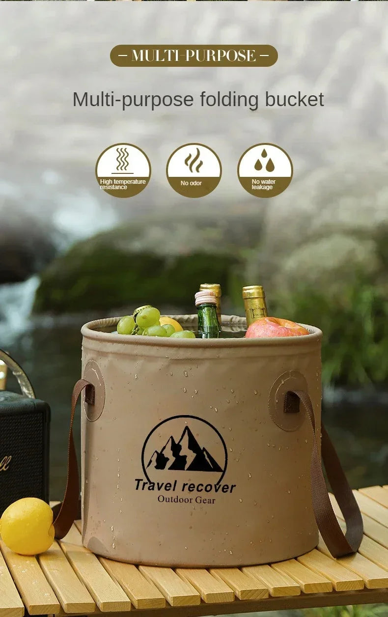 Multi-Purpose Collapsible Water Bucket - Portable & Space-Saving for Camping, Hiking, Gardening, and Emergency Preparedness
