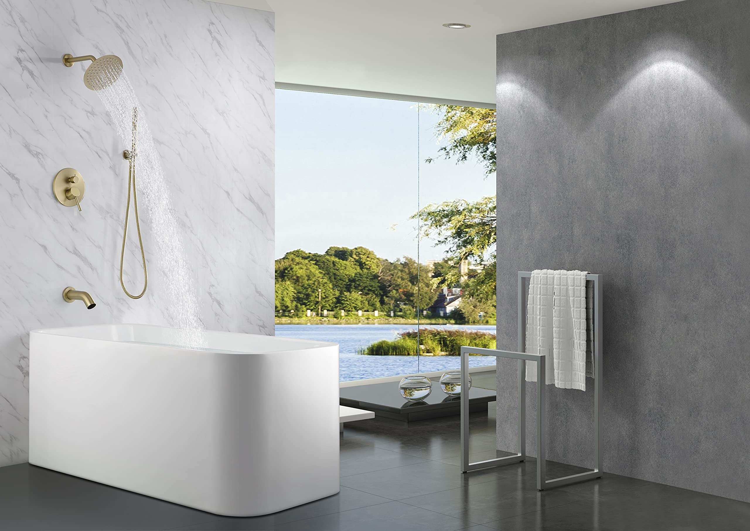 Premium Shower System S3223BGI with Tub Spout S3232BGI - Complete Bathroom Set for Modern Homes, Perfect for Master Bathrooms & Guest Suites