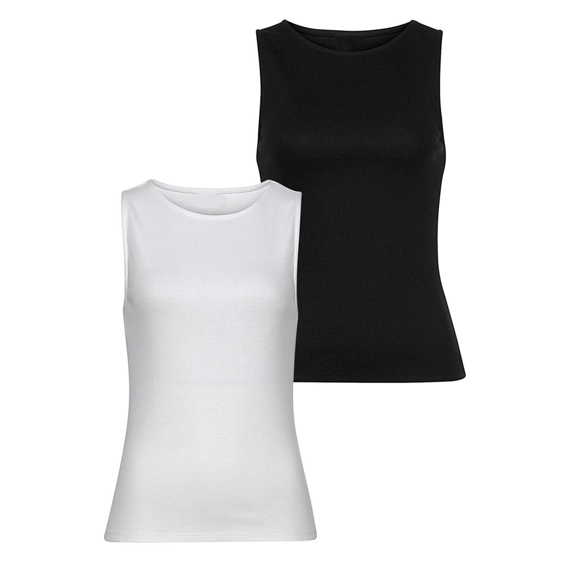 LASCANA Women's 2 Pack Basic Tank Tops - Soft Breathable Camisoles for Layering, Yoga & Summer Outfits