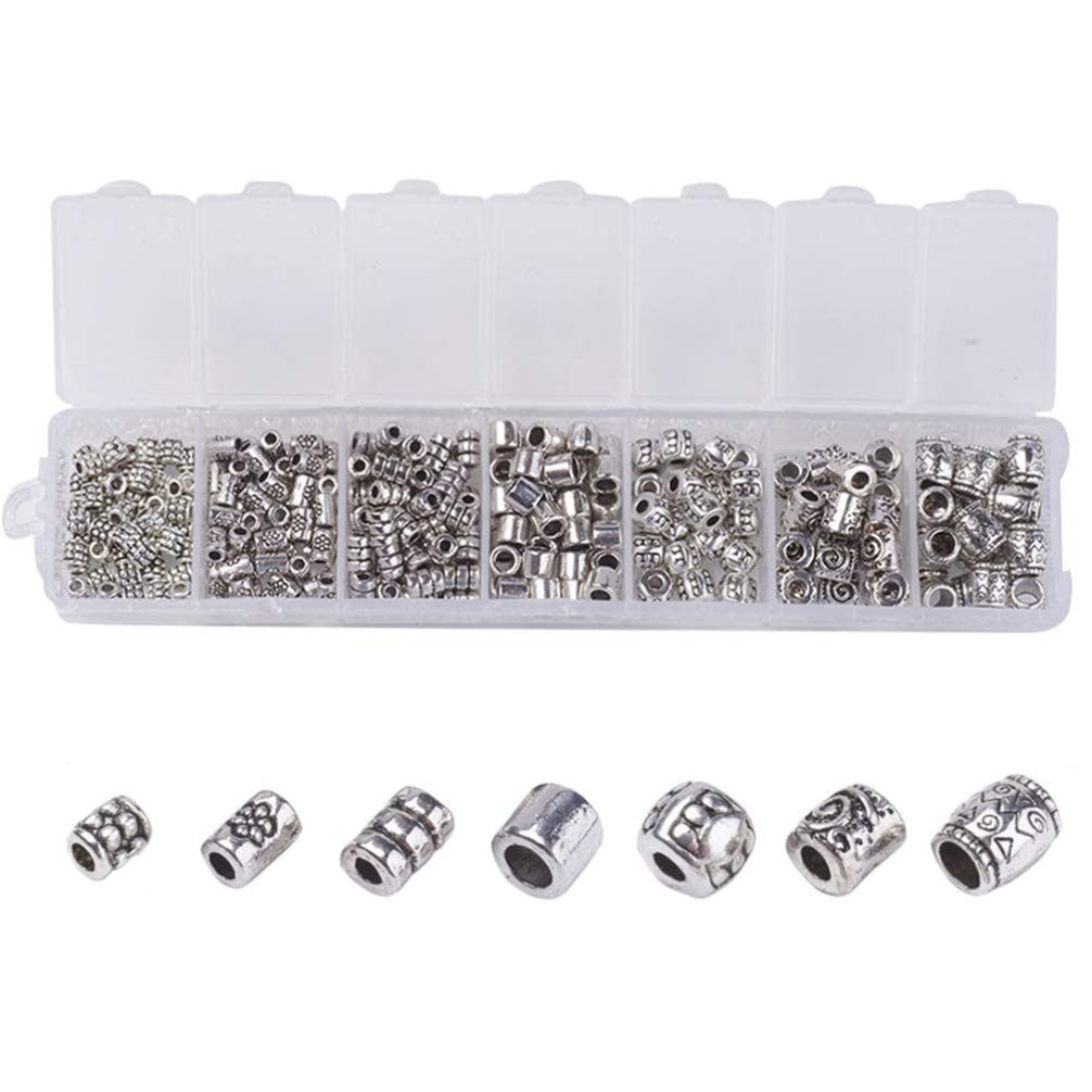 Exceart 260pcs Silver Round Spacer Beads - Stainless Steel Alloy Charms for DIY Jewelry Making, Bracelets & Necklaces - Perfect for Crafting, Gifts and Fashion Accessories