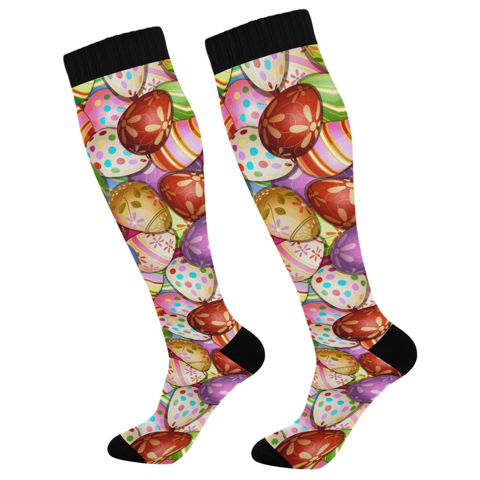 ODAWA Holiday Hearts Compression Socks for Women & Men - Breathable Knee High Support Socks for Sports, Trekking & Travel - Perfect for Running, Hiking & Long Flights