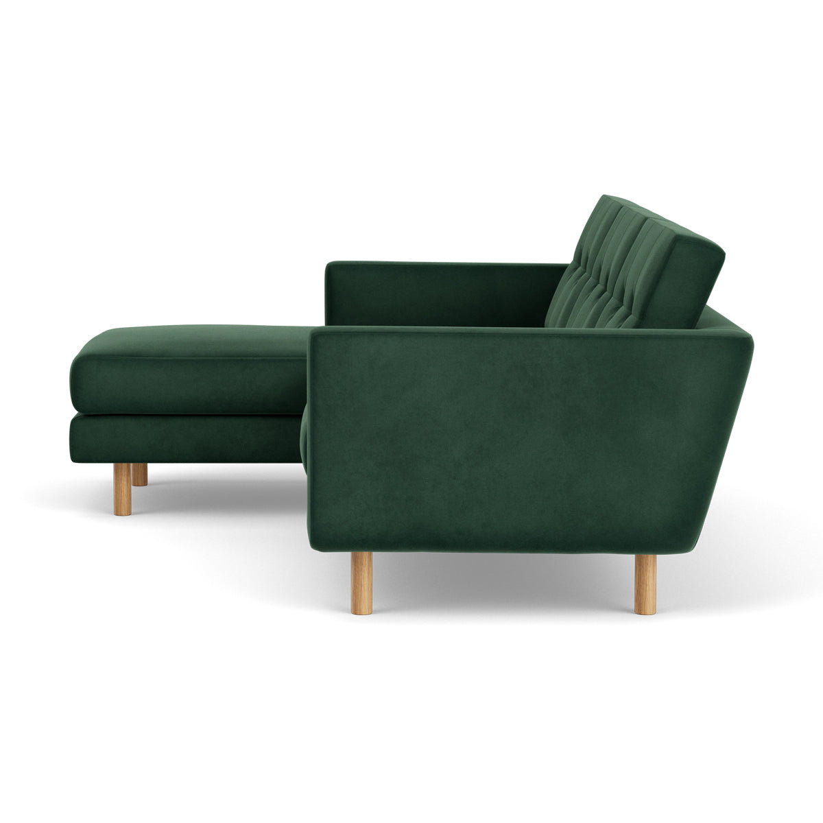 Luxury Conrad Velvet Left Chaise Sofa - Modern Sectional Couch for Living Room, Lounge & Home Theater | Soft Upholstered Furniture with Tufted Back & Sturdy Wooden Frame