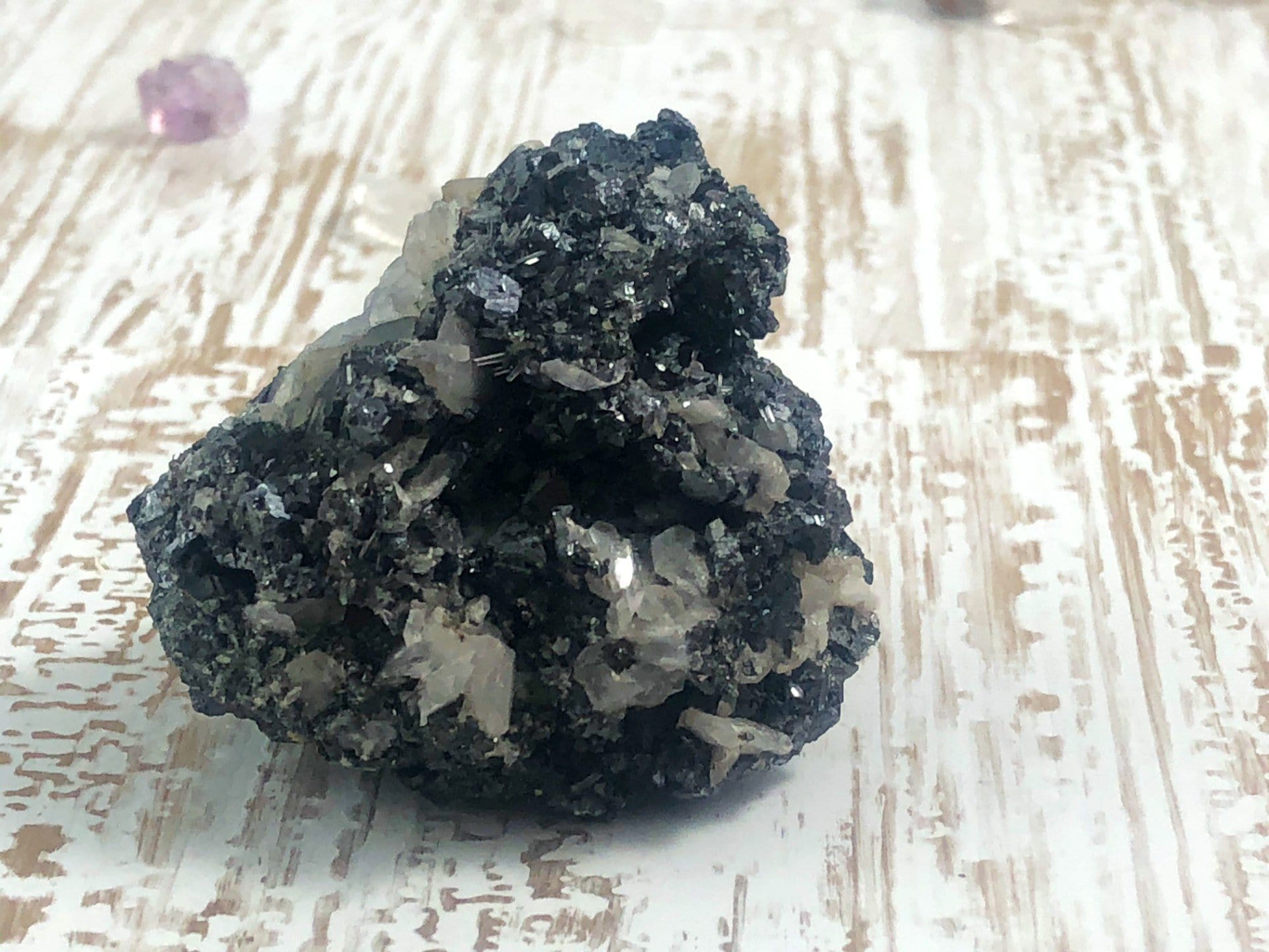Natural Bulgarian Galena and Calcite Mineral Specimen - Rare Crystal Collection for Home Decor, Geology Study & Gift Ideas