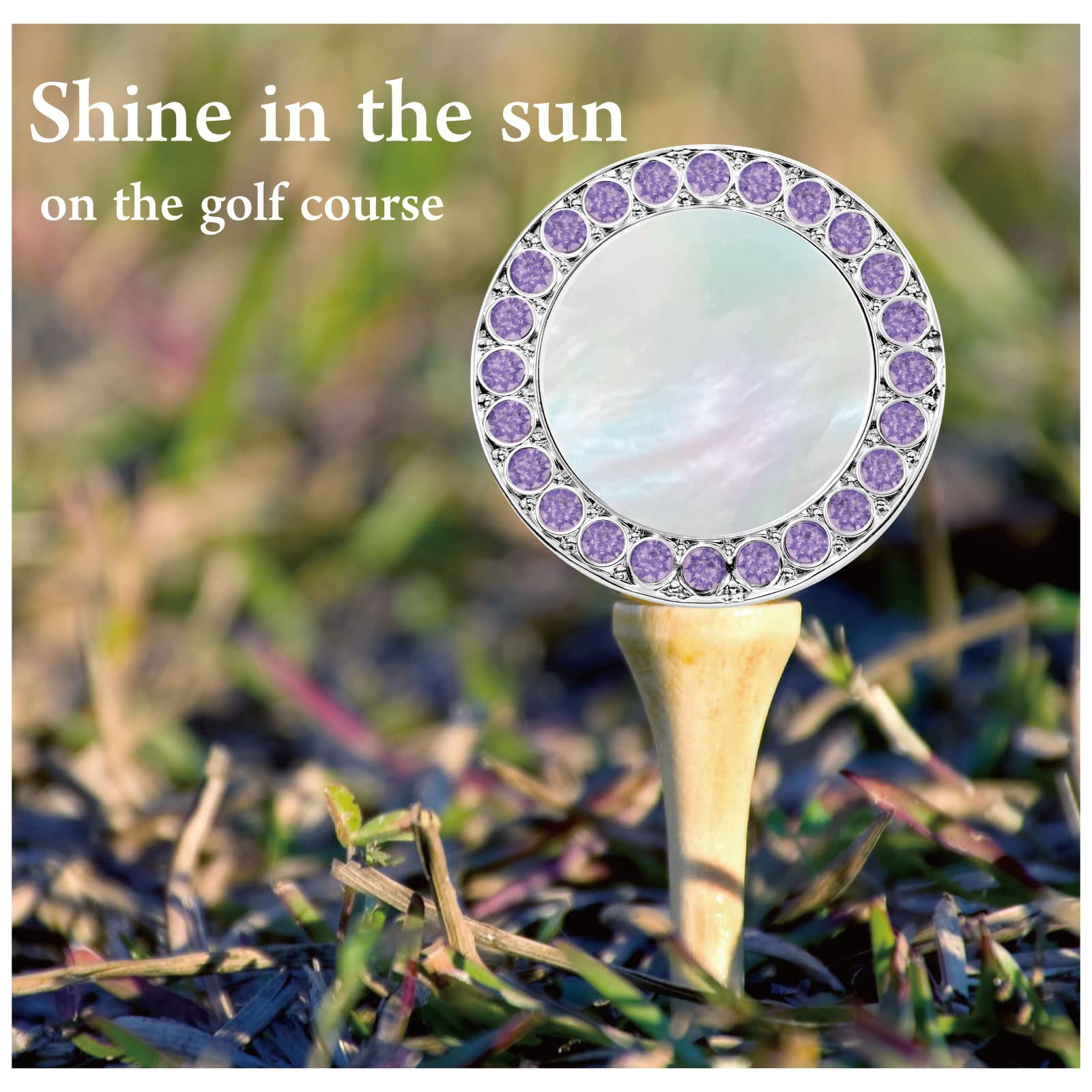 Premium Golf Ball Marker Hat Clip with Pearl Crystal - Stylish Golf Accessories & Unique Golf Gifts for Women - Perfect for Golf Tournaments, Practice & Fashion Statement on the Course