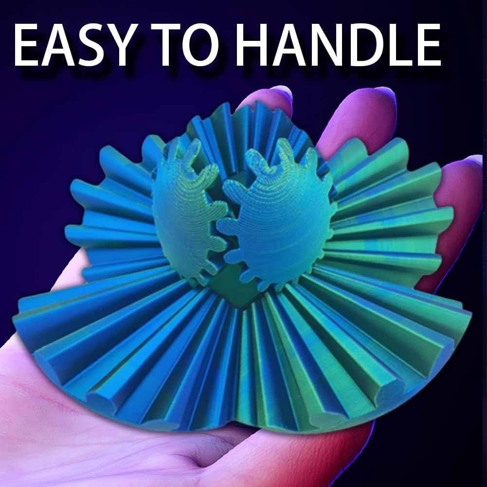 2024 GearSphere - 3D Printed Whirling Wonder Fidget Gear Ball | Stress Relief & Anxiety Toy for Adults & Kids | Perfect for Office, Classroom & Travel Use (E)