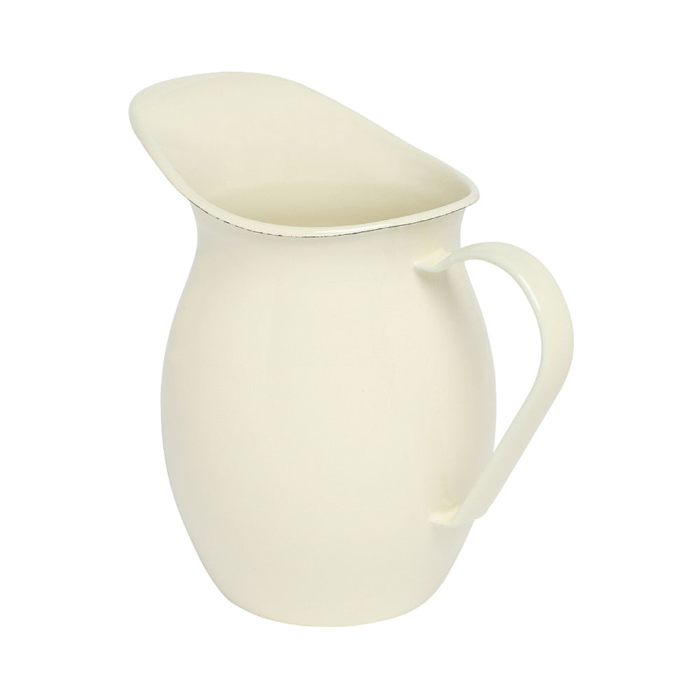 Vintage Enamel Milk Jug - Rustic Farmhouse Style Pitcher for Coffee, Tea & Milk - Perfect for Kitchen, Dining & Farmhouse Decor