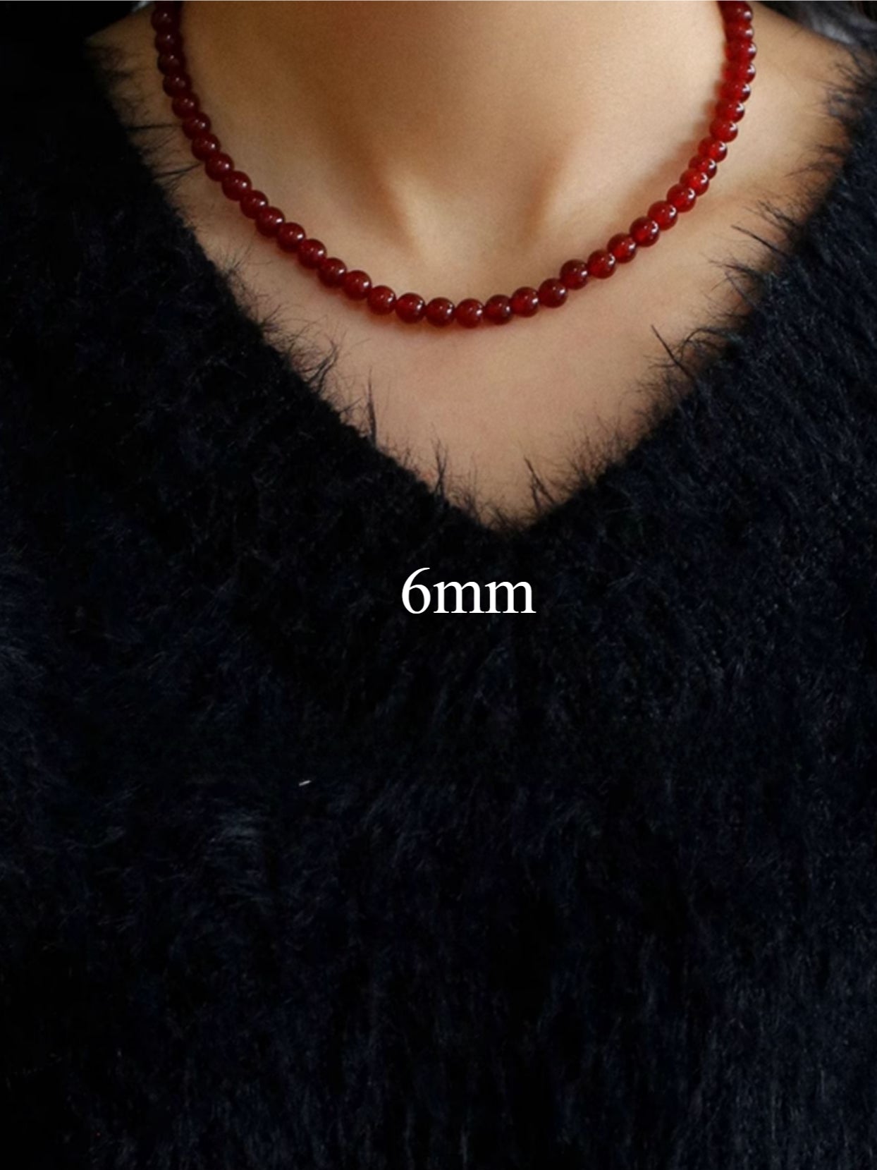 Natural Red Agate Beaded Necklace - 4mm/6mm/8mm/10mm/12mm Gemstone Jewelry for Women - Boho Chic Accessories for Yoga, Meditation & Everyday Wear