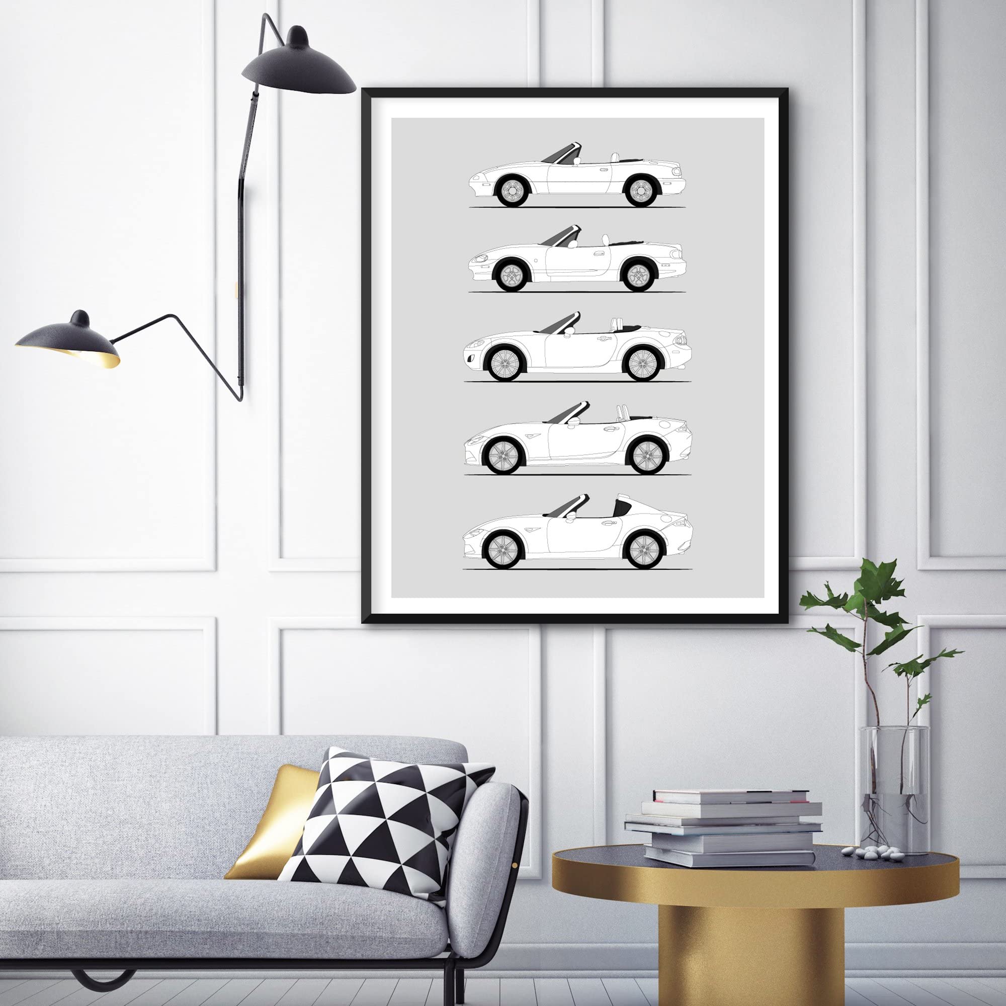 Mazda Miata Generations History Evolution Print - NA NB NC ND Wall Art Decor - 16x20