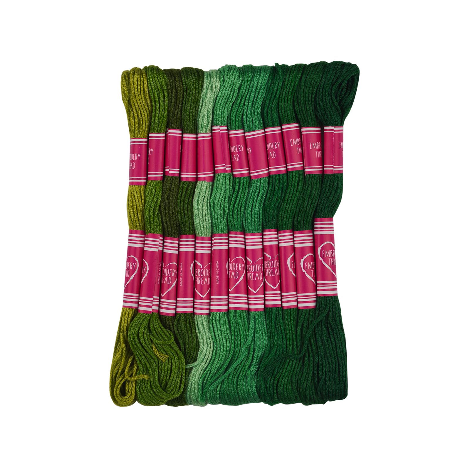 12 Skeins Friendship Bracelet String - Embroidery Floss Cross Stitch Thread for DIY Bracelet Making, Craft Yarn (Green Series) - Perfect for Jewelry Making, Scrapbooking & Kids Crafts