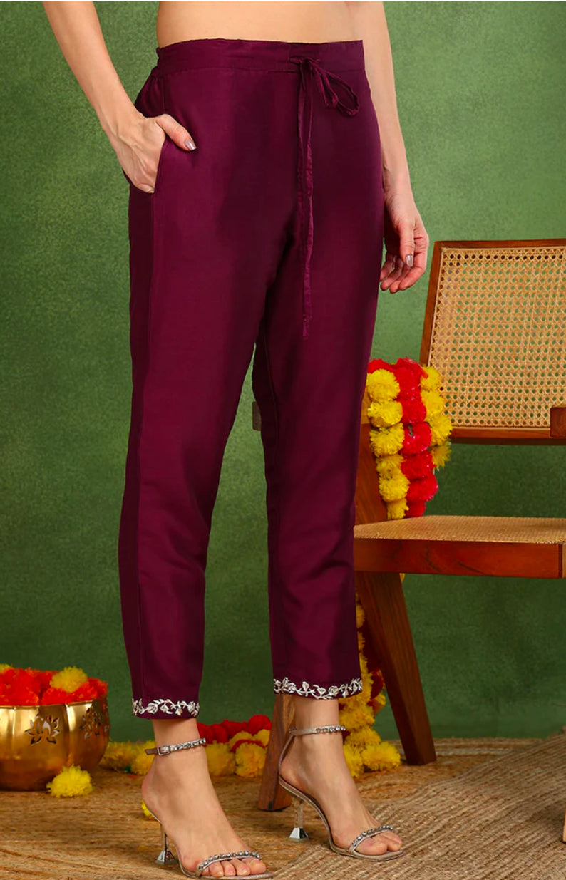 Elegant Purple Silk Blend Kurta Set for Women - Comfortable & Stylish Indian Ethnic Wear for Festivals, Weddings & Special Occasions