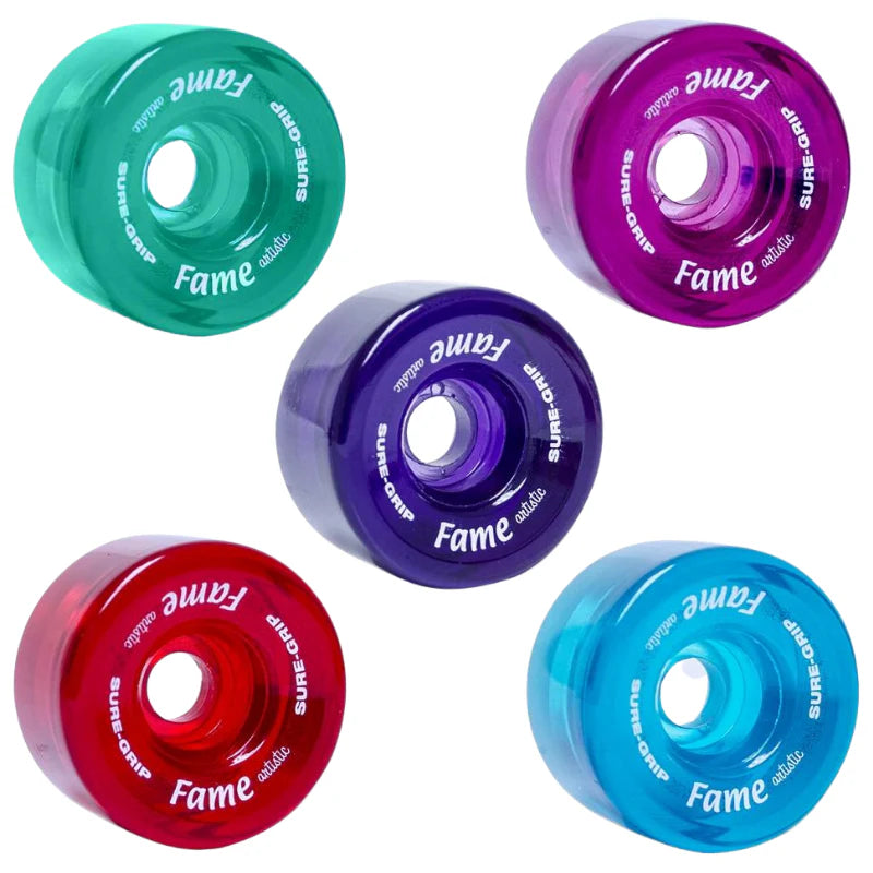 Sure Grip Fame Wheels - 8 Pack Premium Roller Skating Wheels for Indoor & Outdoor Use - Perfect for Derby, Rink, and Street Skating