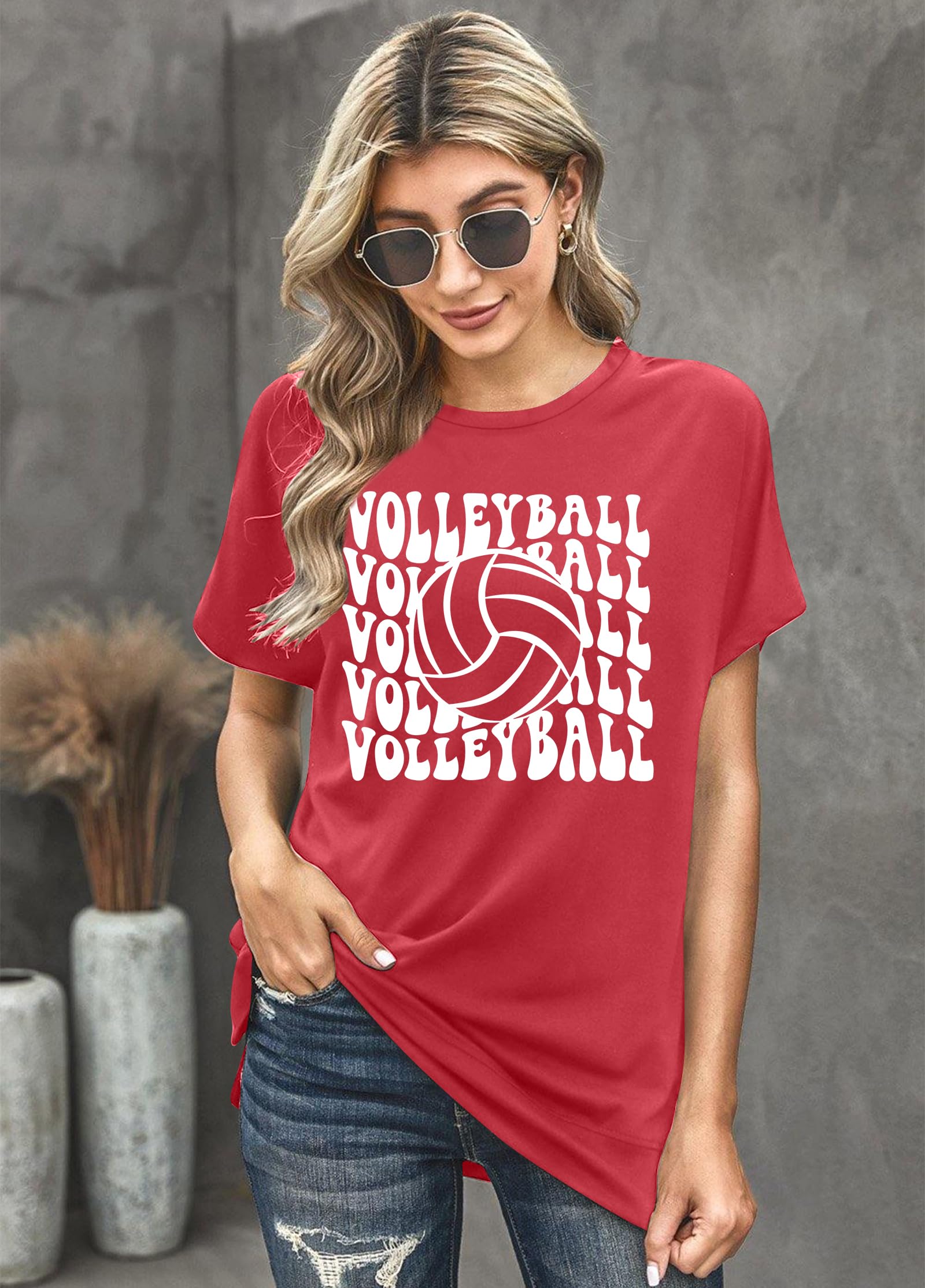 Volleyball Mom T-Shirt for Women - Comfortable Graphic Short Sleeve Tee - Perfect for Games, Practice & Team Spirit