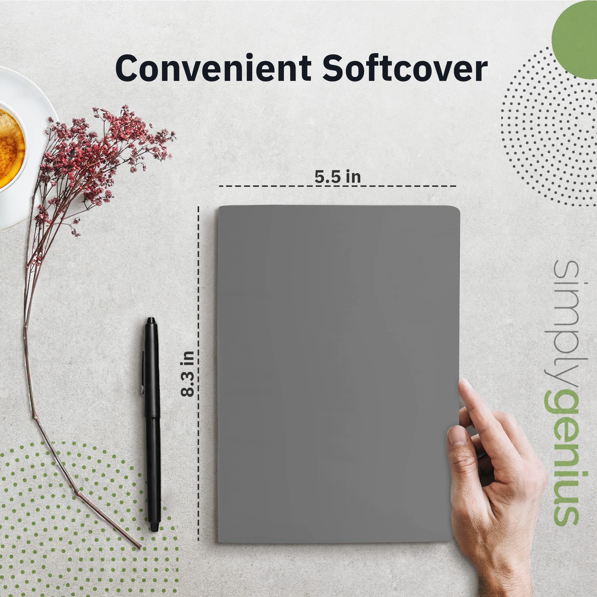 Simply Genius A5 Notebooks - 30 Pack College Ruled Soft Cover Journals for Work, Travel, Business & School | 92 Lined Pages 5.5