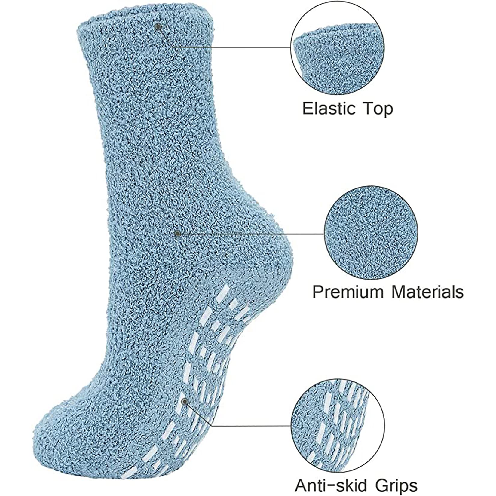 Century Star Non-Slip Fuzzy Socks for Men - Warm Winter Grip Slipper Socks with Fluffy Interior - Cozy Hospital, Sleeping & Christmas Gift Socks for Home, Travel and Relaxation