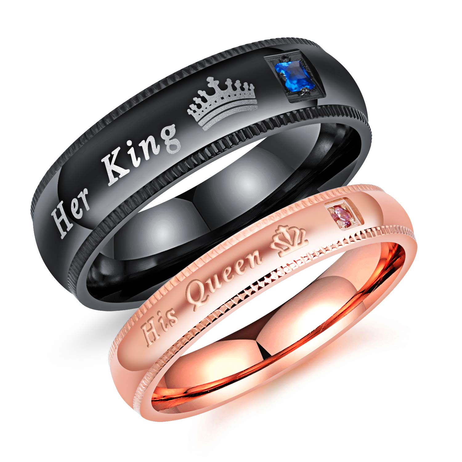 His & Hers Stainless Steel Wedding Bands - Matching Couple Rings for Men & Women - Durable & Hypoallergenic - Perfect for Anniversaries, Engagements & Romantic Gifts