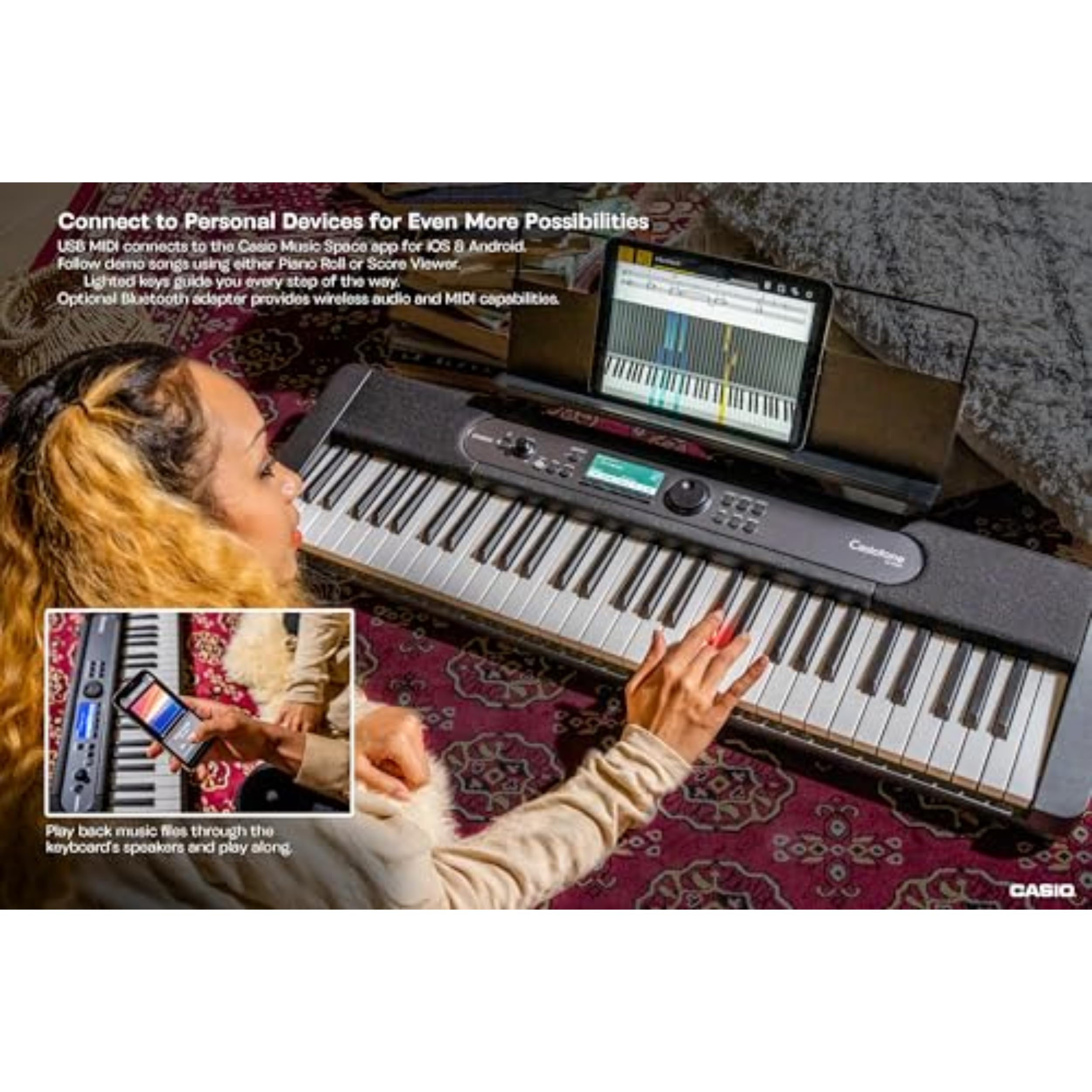 Casio Casiotone LK-S450 61-Key Portable Keyboard with Key Lighting System - Best Beginner Piano for Kids & Adults - Perfect for Home Learning, Music Practice & Live Performances