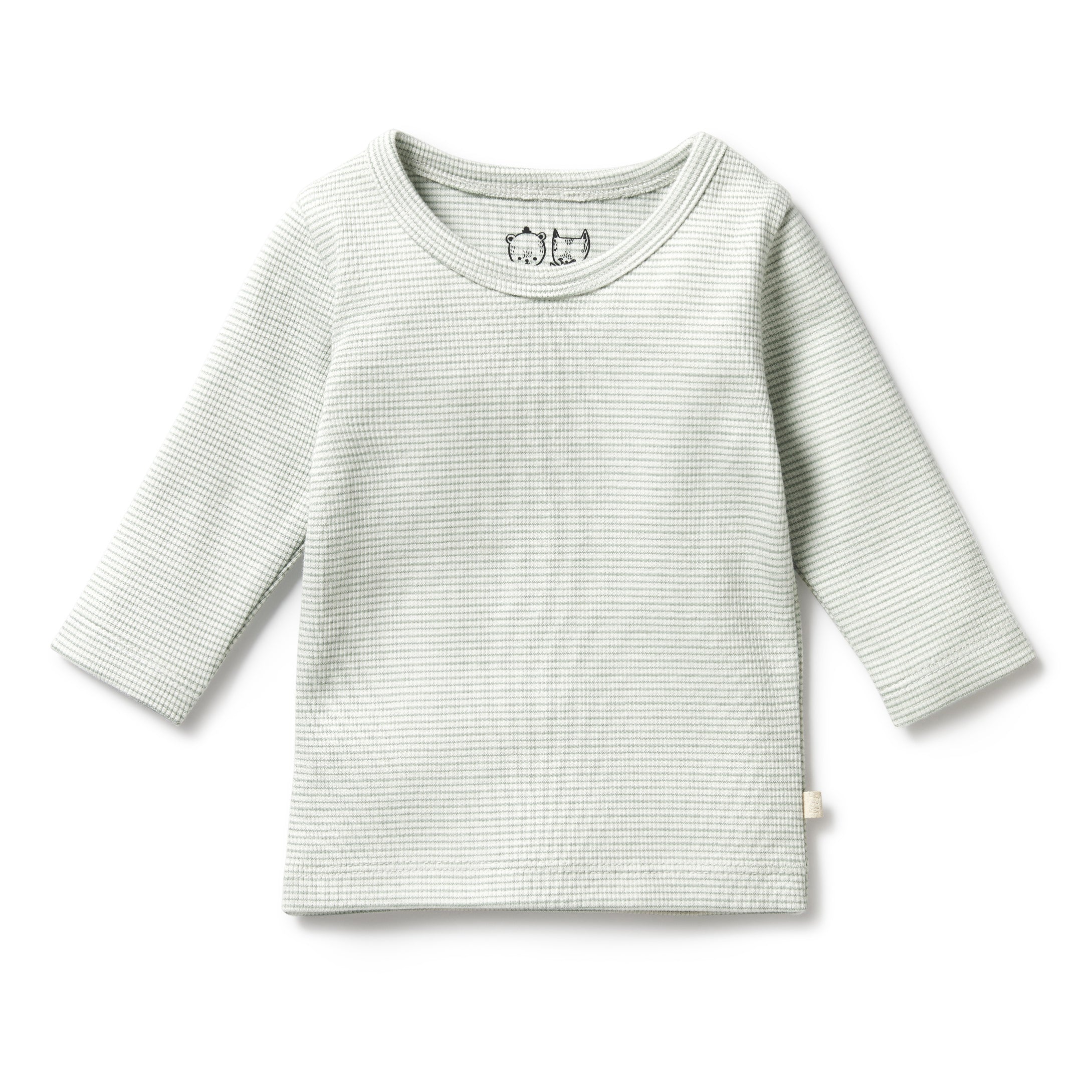 Organic Striped Ribbed Long Sleeve T-Shirt for Women - Soft Cotton Casual Top for Layering, Fall Outfits & Everyday Wear