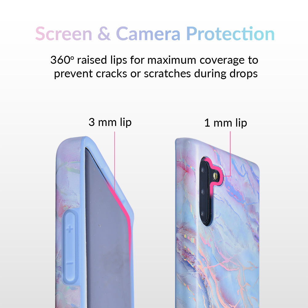 Holo Moonstone Marble Phone Case for Samsung Galaxy S21/S22/S23 - Protective Slim Cover with Unique Marble Design | Perfect for Everyday Use, Work & Travel