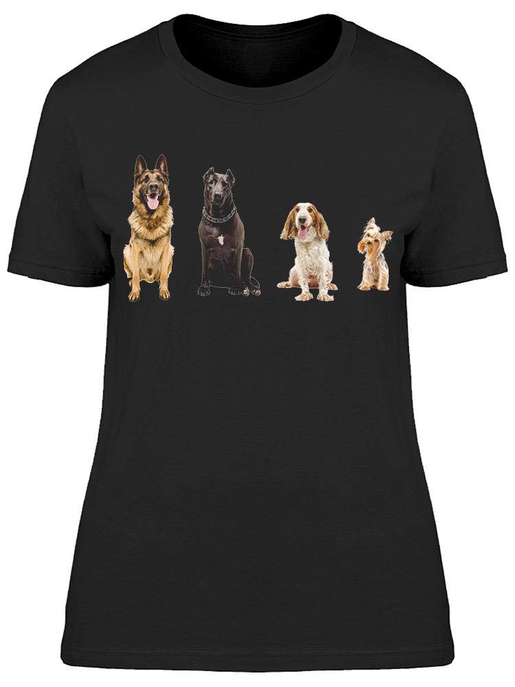 Women's Dogs Sitting Together Graphic T-Shirt - Cute Dog Lovers Tee for Casual Wear & Outfits