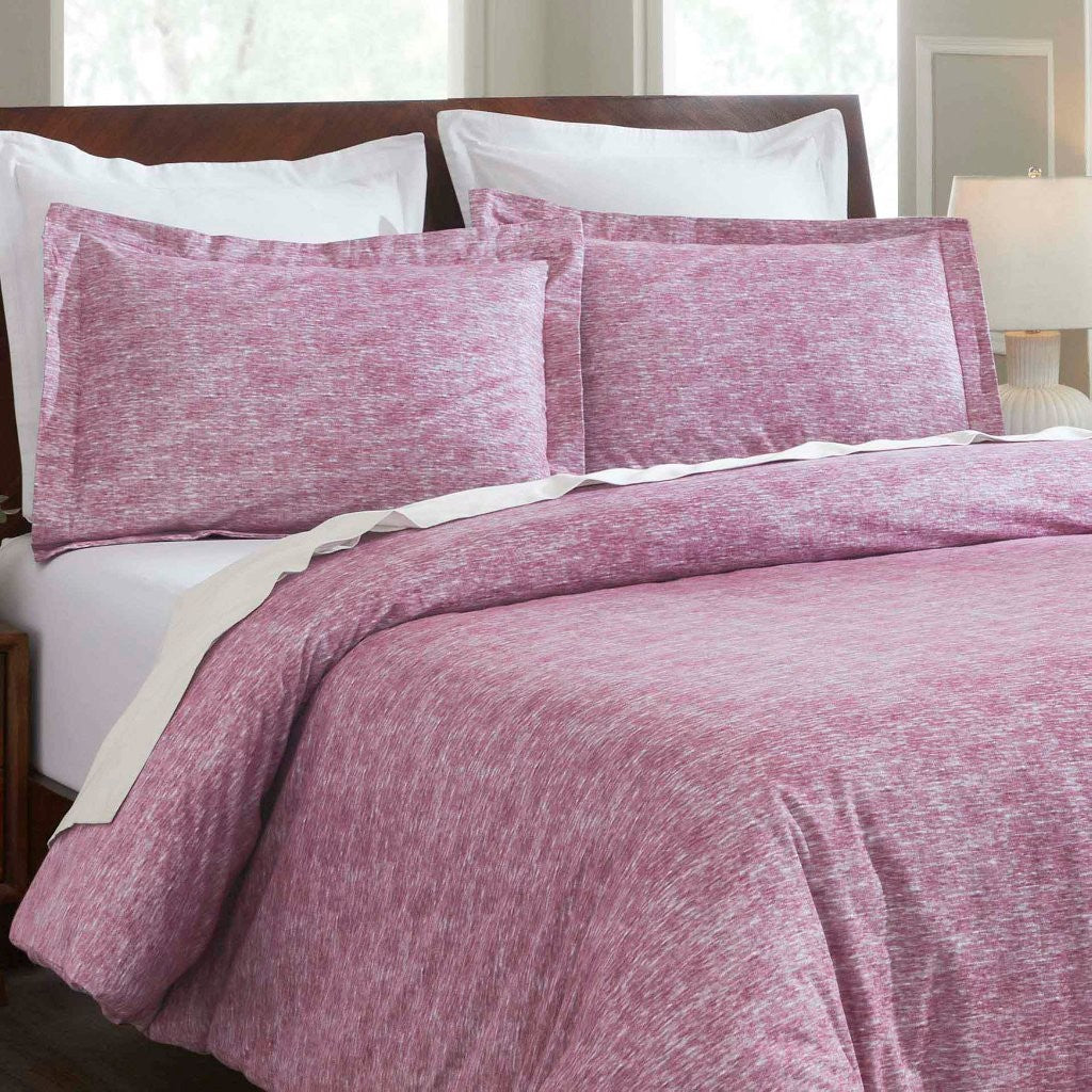 Soft Melange Flannel Cotton Two-Toned Brushed Duvet Cover Set - Cozy Bedding for Winter Nights & Guest Room Comfort