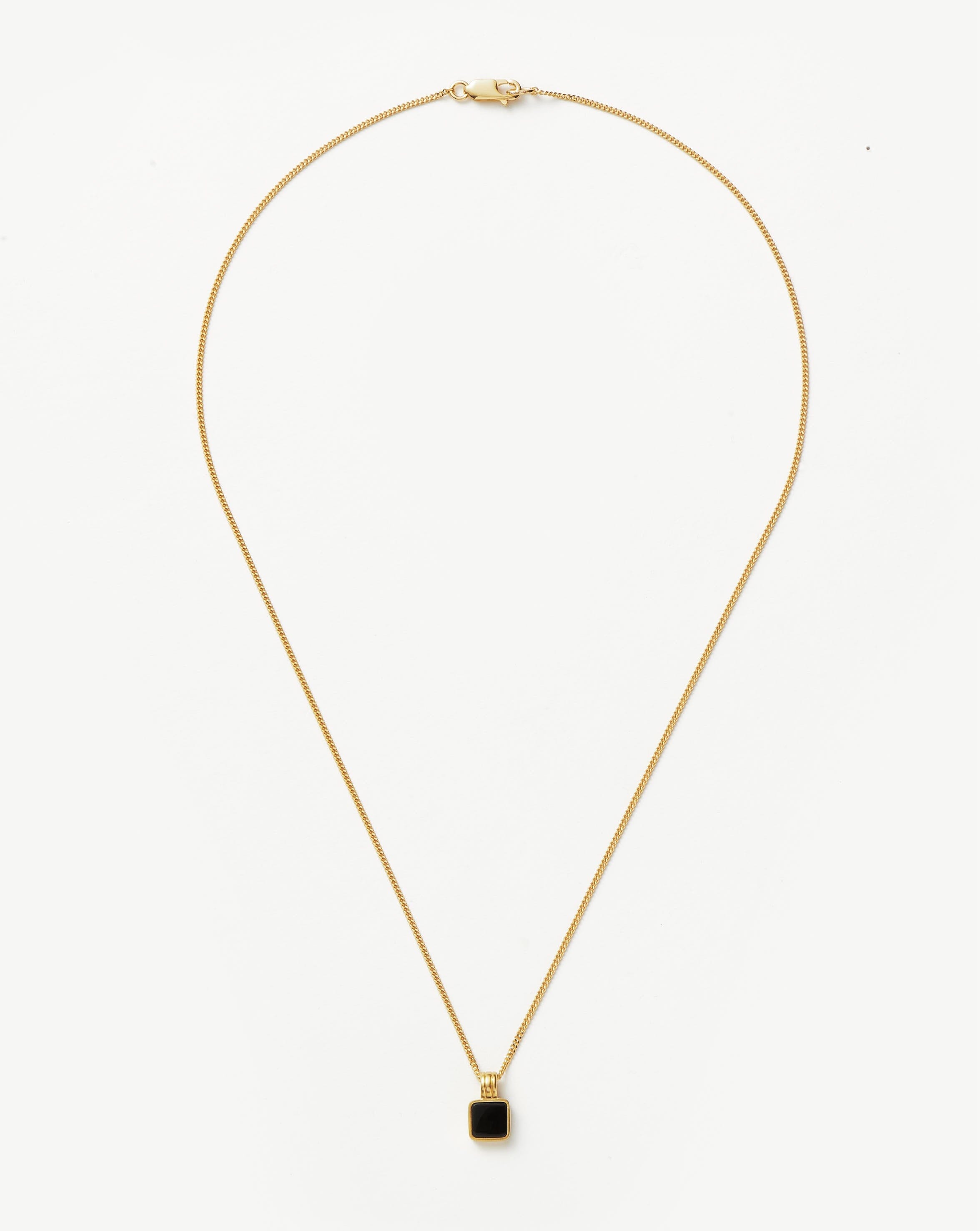 Men's Black Onyx Square Pendant Necklace - Stylish & Elegant Jewelry for Gifts, Parties, and Everyday Wear