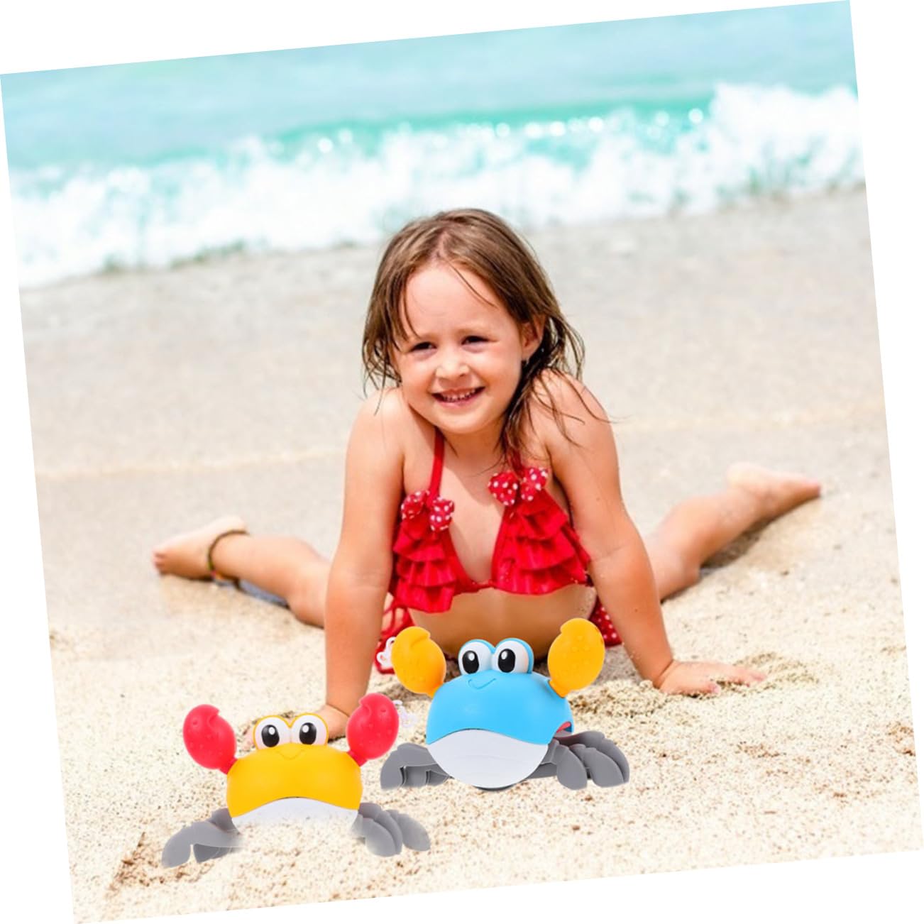 2-Pack Wind-Up Crab Bath Toys for Kids - Fun Swimming & Floating Shower Toys for Bathtub, Pool & Beach Playtime - Durable Plastic Bath Time Fun for Toddlers & Babies