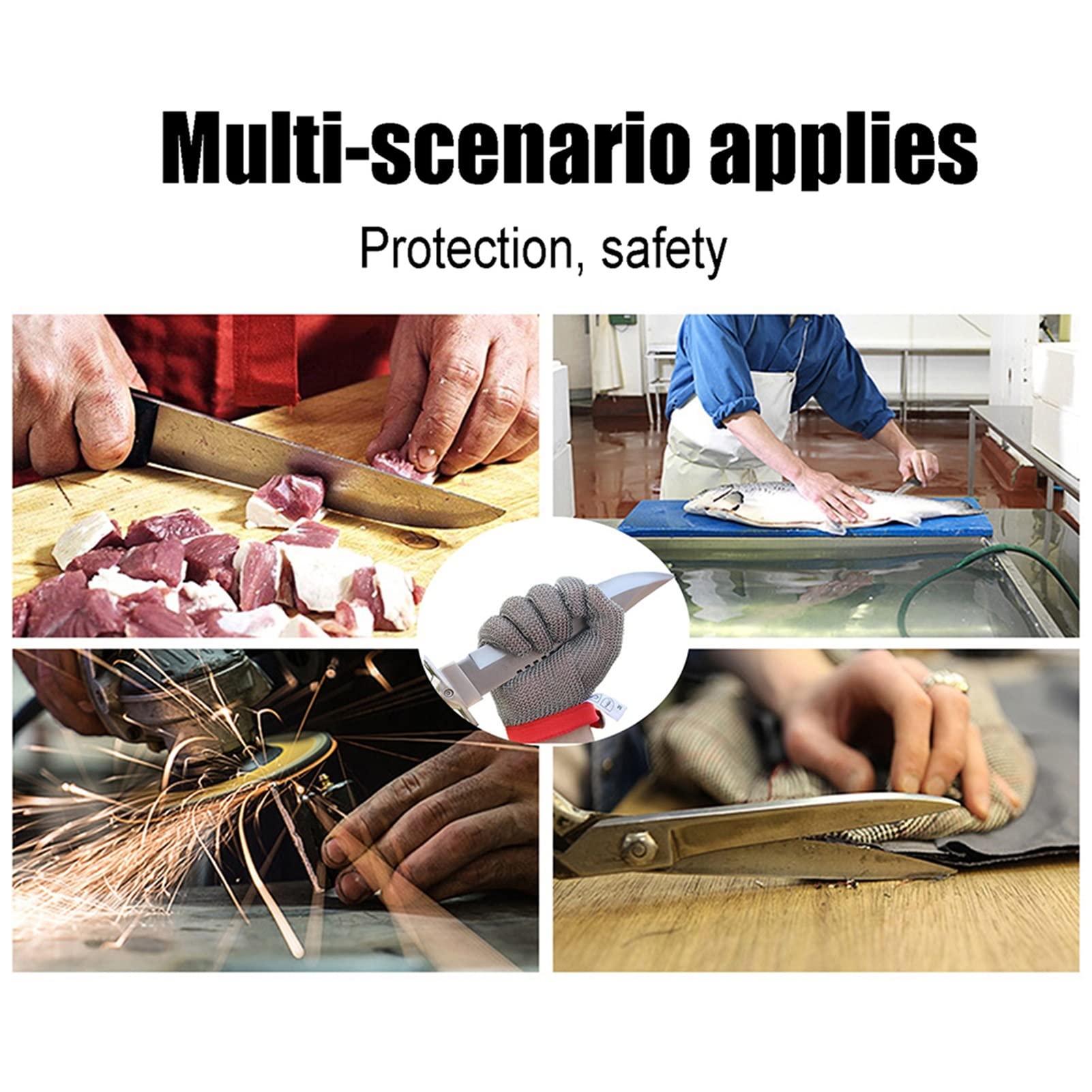 Cut Resistant Gloves Level 9 - Professional Safety Work Gloves for Kitchen, Butcher, Food Processing & Industrial Use - Anti-Cut Protection Gloves (2 Pack) - Ideal for Meat Cutting, Construction & DIY Projects