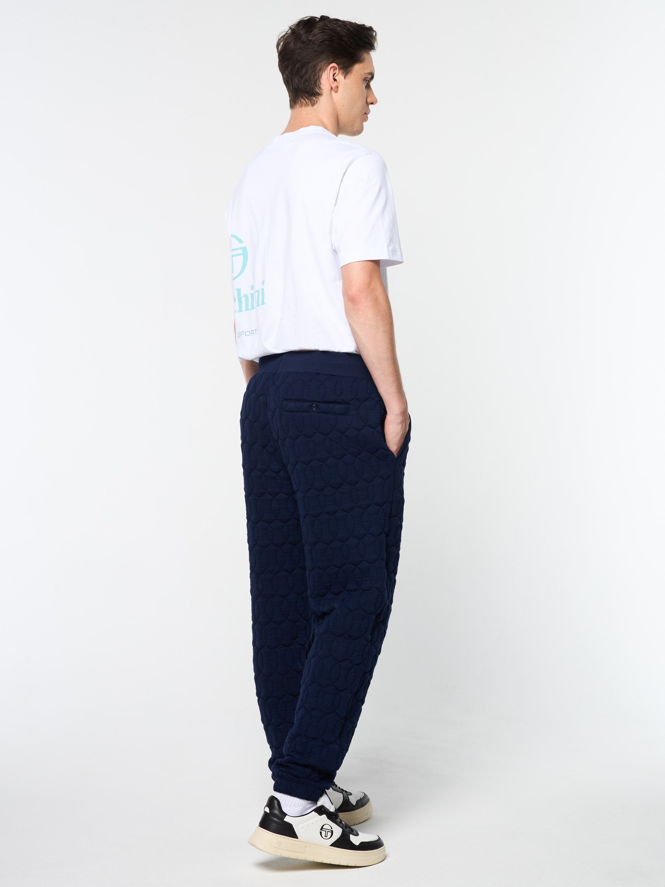 Aversa Quilted Sweatpants for Women - Soft Fleece Joggers with Elastic Waistband, Comfortable Lounge Pants in Maritime Blue - Perfect for Yoga, Running, Home & Travel