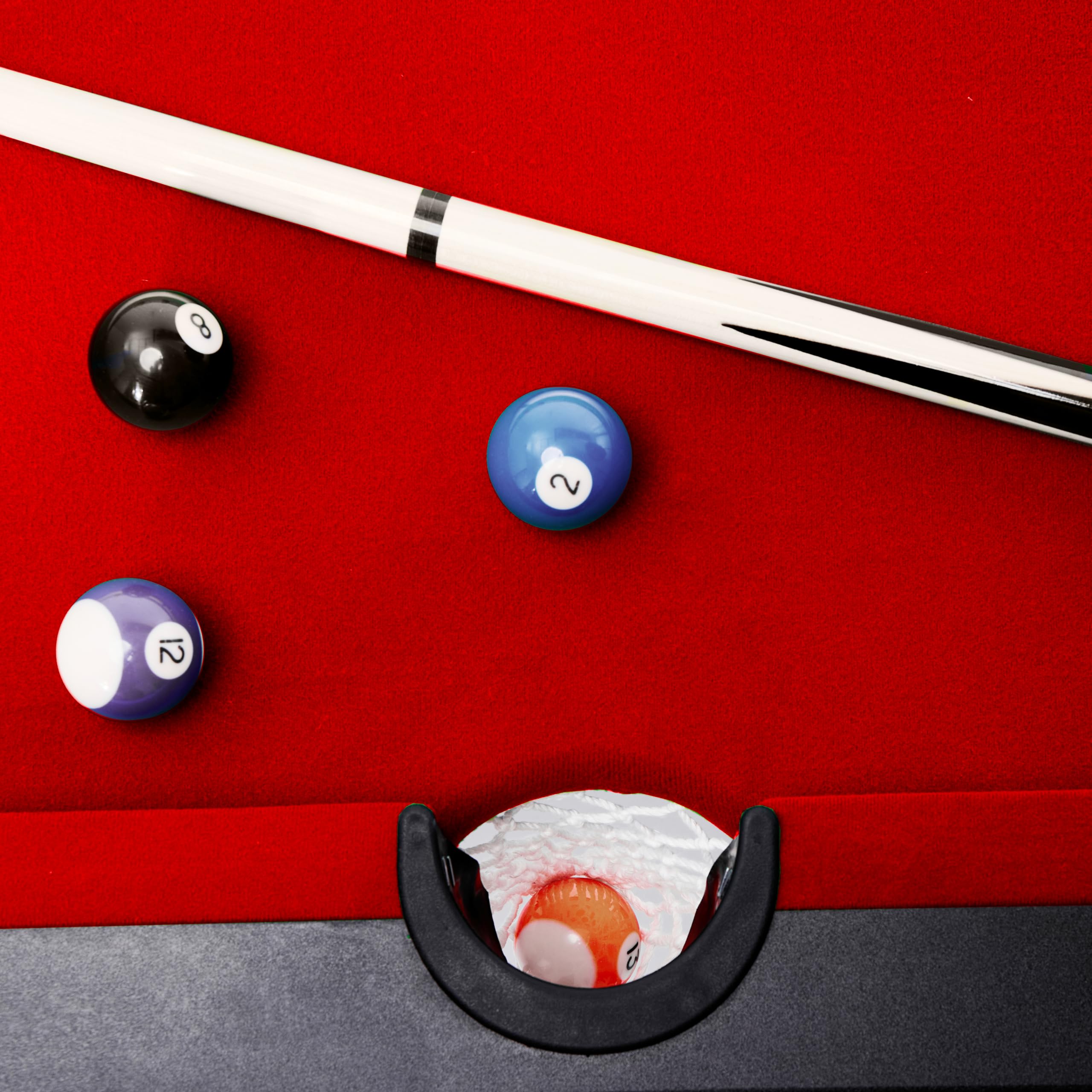7-Ft Folding Pool Table for Home Game Room - Includes 2 Cue Sticks, Chalk & Felt Brush - Multi-Game Billiard Table for Adults & Kids - Perfect for Family Parties, Man Cave or Entertainment Spaces (Red)