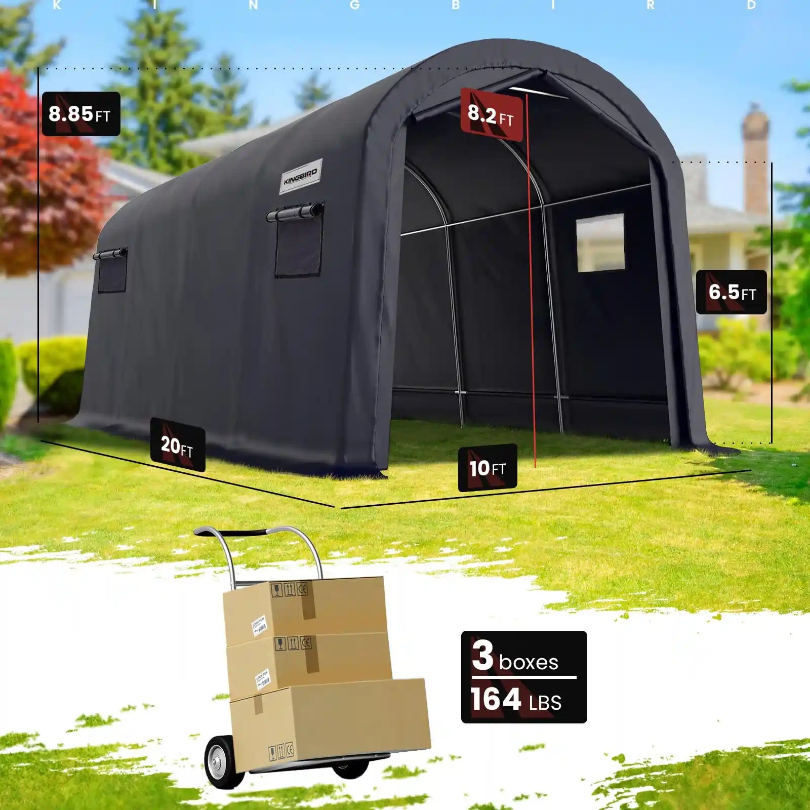 Heavy Duty Portable Storage Shed - Dark Gray Outdoor Utility Shed for Garden, Patio & Backyard Organization | Weather-Resistant & Durable