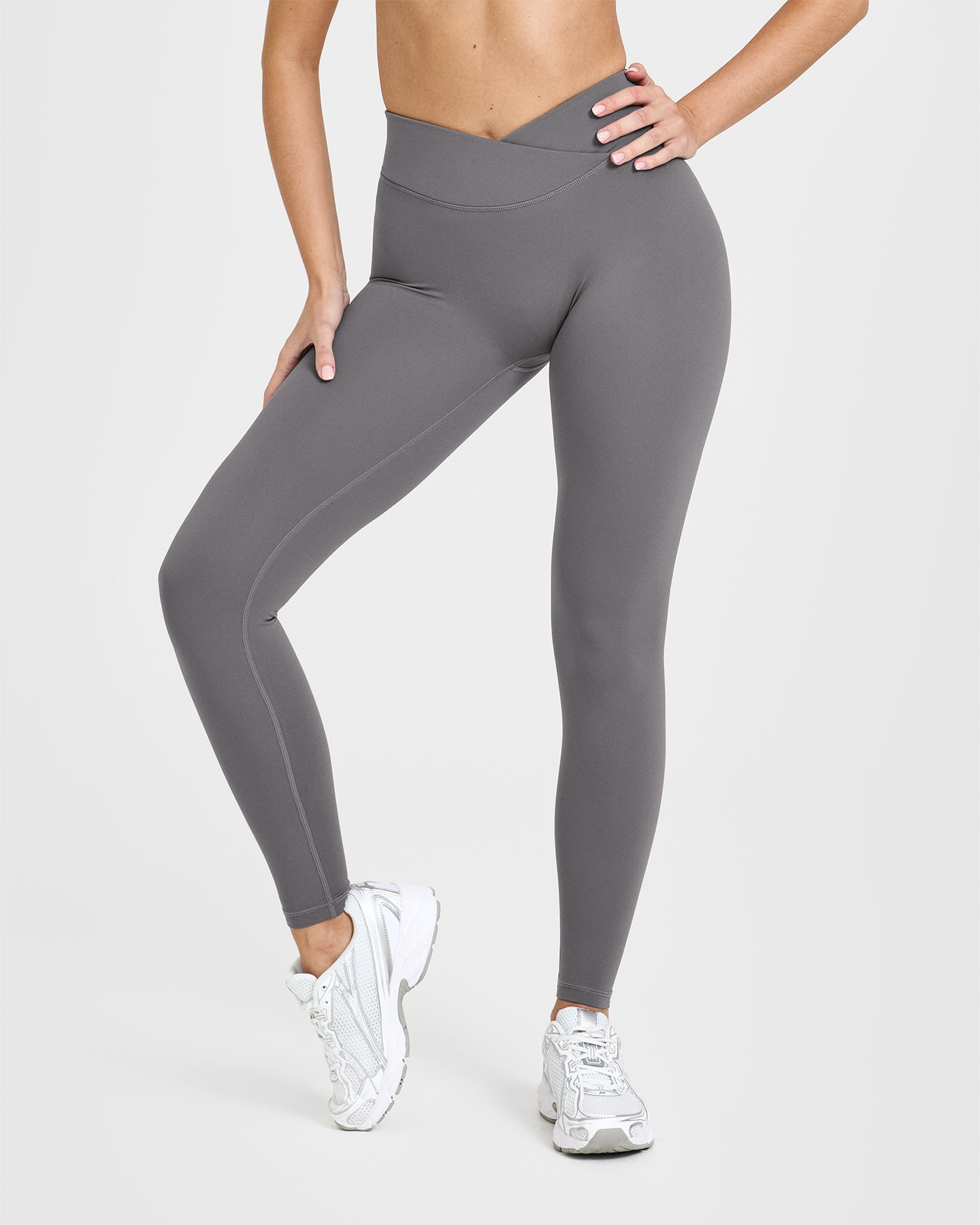 Unified Wrap Leggings for Women - High Waisted Yoga Pants in Ash Grey | Perfect for Workout, Yoga & Lounge Wear