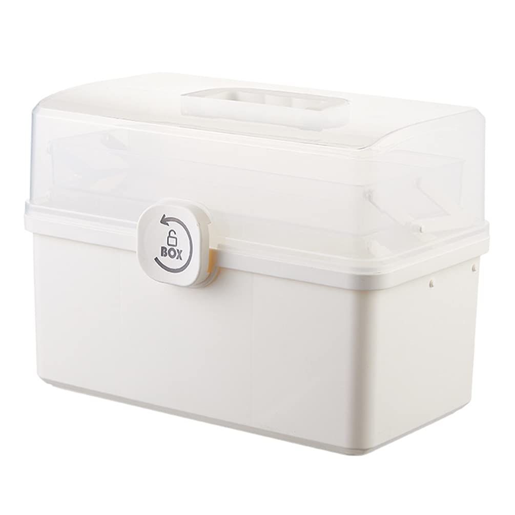 ULTECHNOVO Locking Medicine Box with Separate Compartments - Child Proof Prescription Pill Organizer & Plastic Storage Case - Perfect for Home, Travel, and Daily Medication Management
