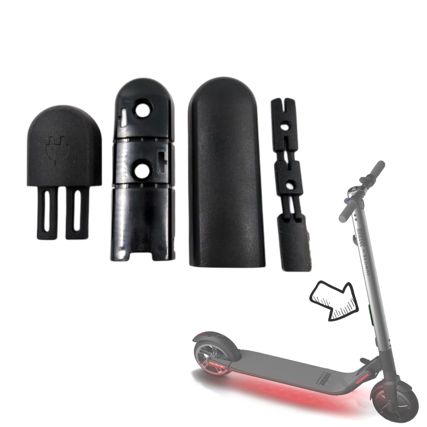 Scooter Charging Port Cover Kit - Waterproof Silicone Replacement for Segway Ninebot ES1 ES2 ES4 E22 Electric Scooter - Protect Charging Port from Dust & Rain (Ideal for Commuting & Outdoor Use)