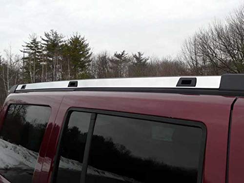 BRIGHTT-QA685318 2-Piece Stainless Steel Roof Rack Accent Trim for 2006-2010 Jeep Commander - Durable Car Accessories for Outdoor Adventure & Off-Road Travel