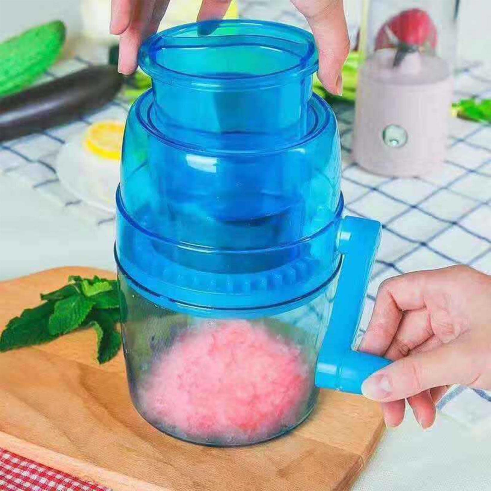 OLOPE Manual Ice Shaver Machine - Hand Crank Non-Electric Ice Crusher for Smoothies, Snow Cones & Frozen Treats - Perfect for Home, Parties & Summer Refreshments