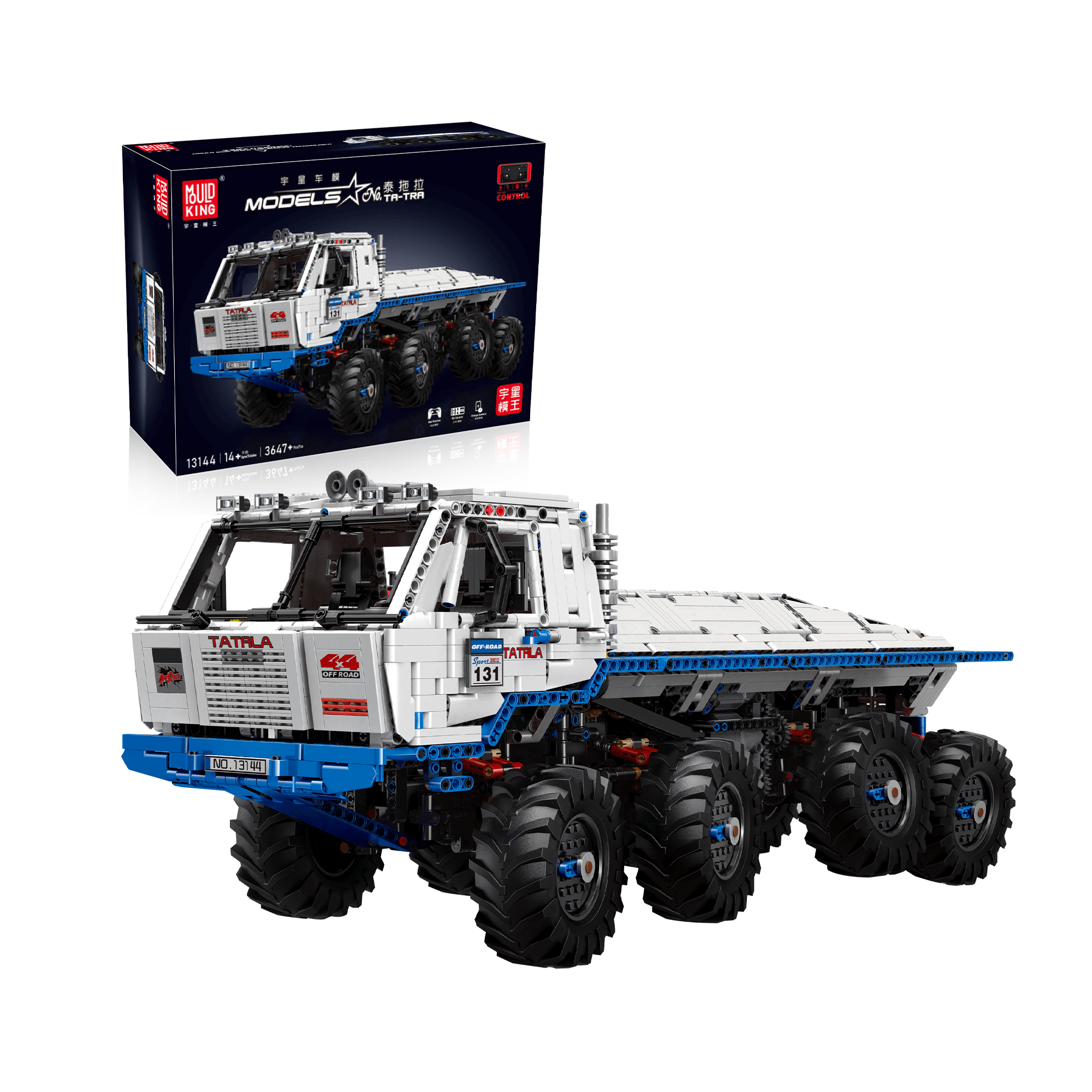 MOULD KING 13144 TA TRAL 8WD RC Off-Road Truck Building Set - 3,647 PCS STEM Toy for Adults & Kids | Remote Control 4x4 Vehicle Model Kit for Outdoor Adventure, Birthday Gifts & Collector's Display