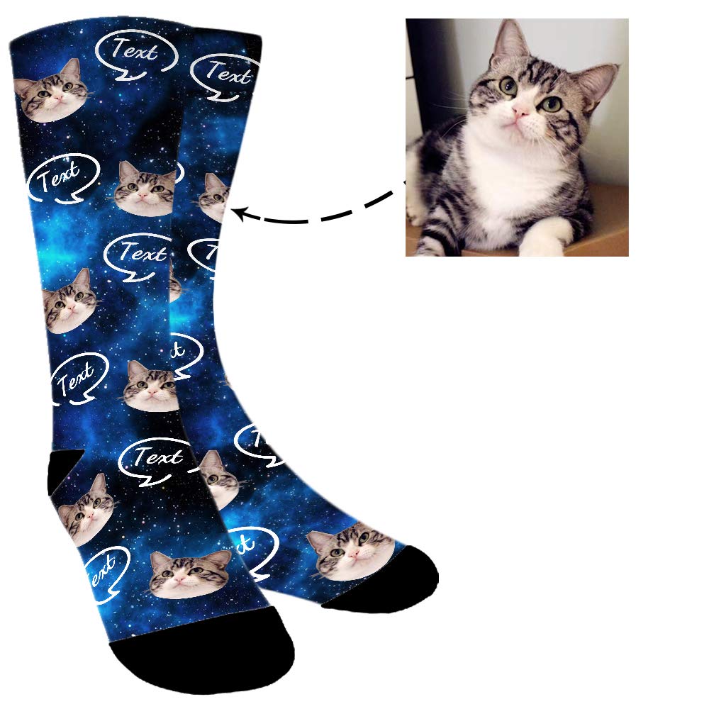 Custom Pet Socks with Photo & Text - Personalized Dog Socks for Men & Women - Unique Gift for Pet Lovers - Perfect for Holidays, Birthdays & Matching Outfits
