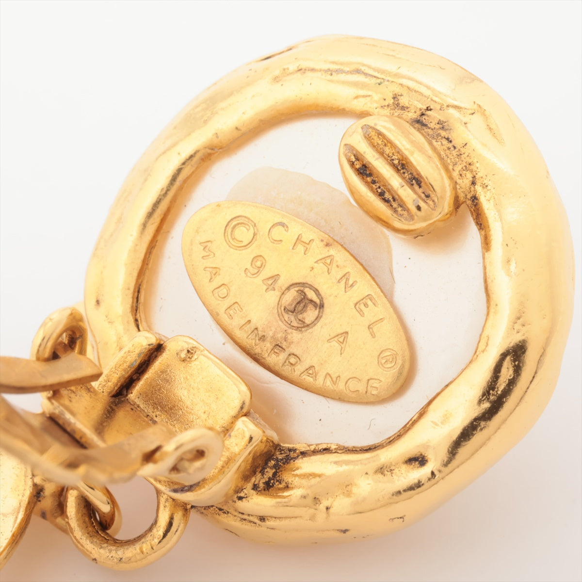 Chanel Coco Logo Pearl Gold Clip-On Earrings - Fashion Jewelry for Women - Perfect for Parties, Weddings & Special Occasions