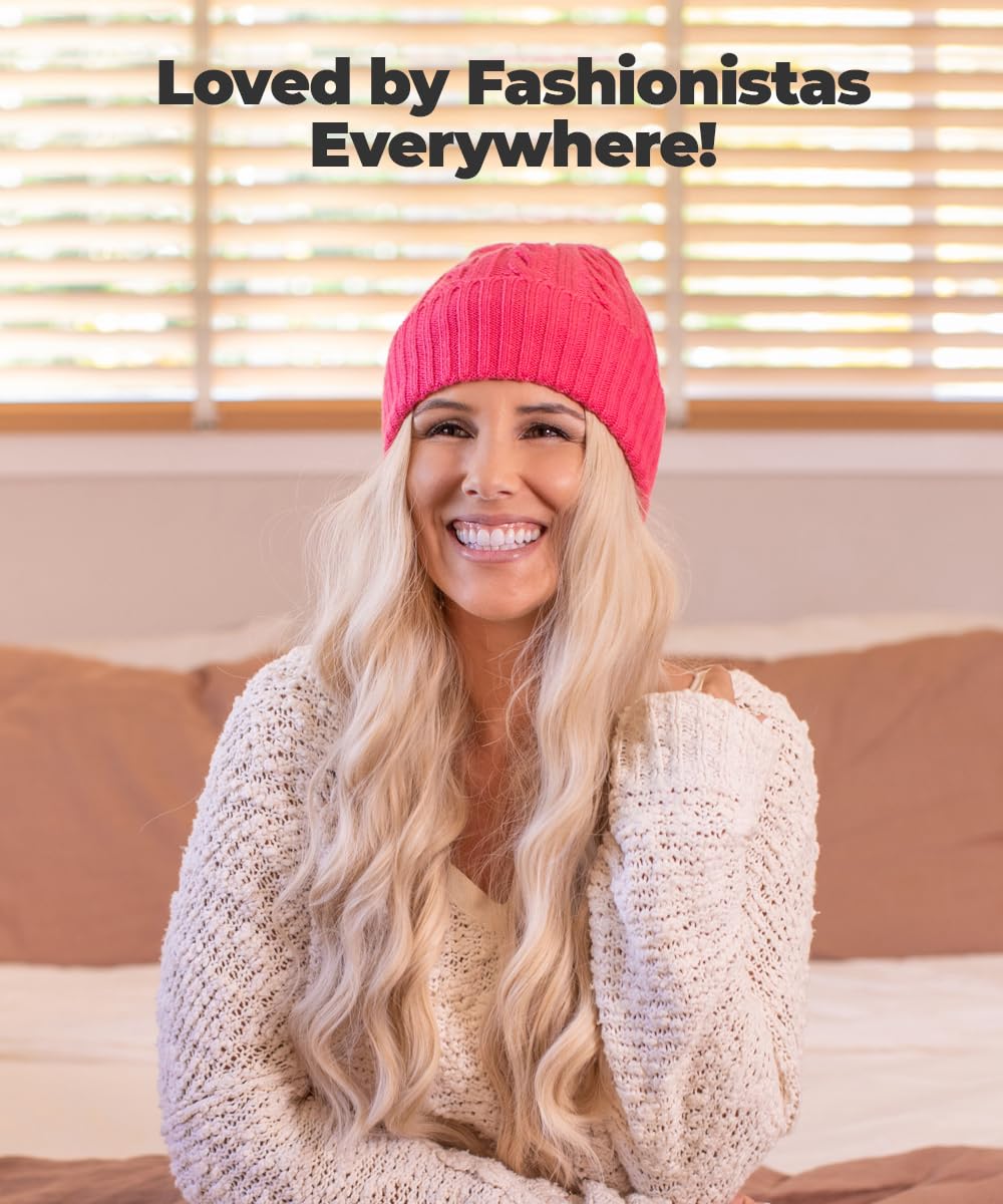 Revony Cable Knit Beanie for Women & Men - Soft Warm Winter Hat with Cashmere Feel - Perfect for Skiing, Snowboarding & Outdoor Activities
