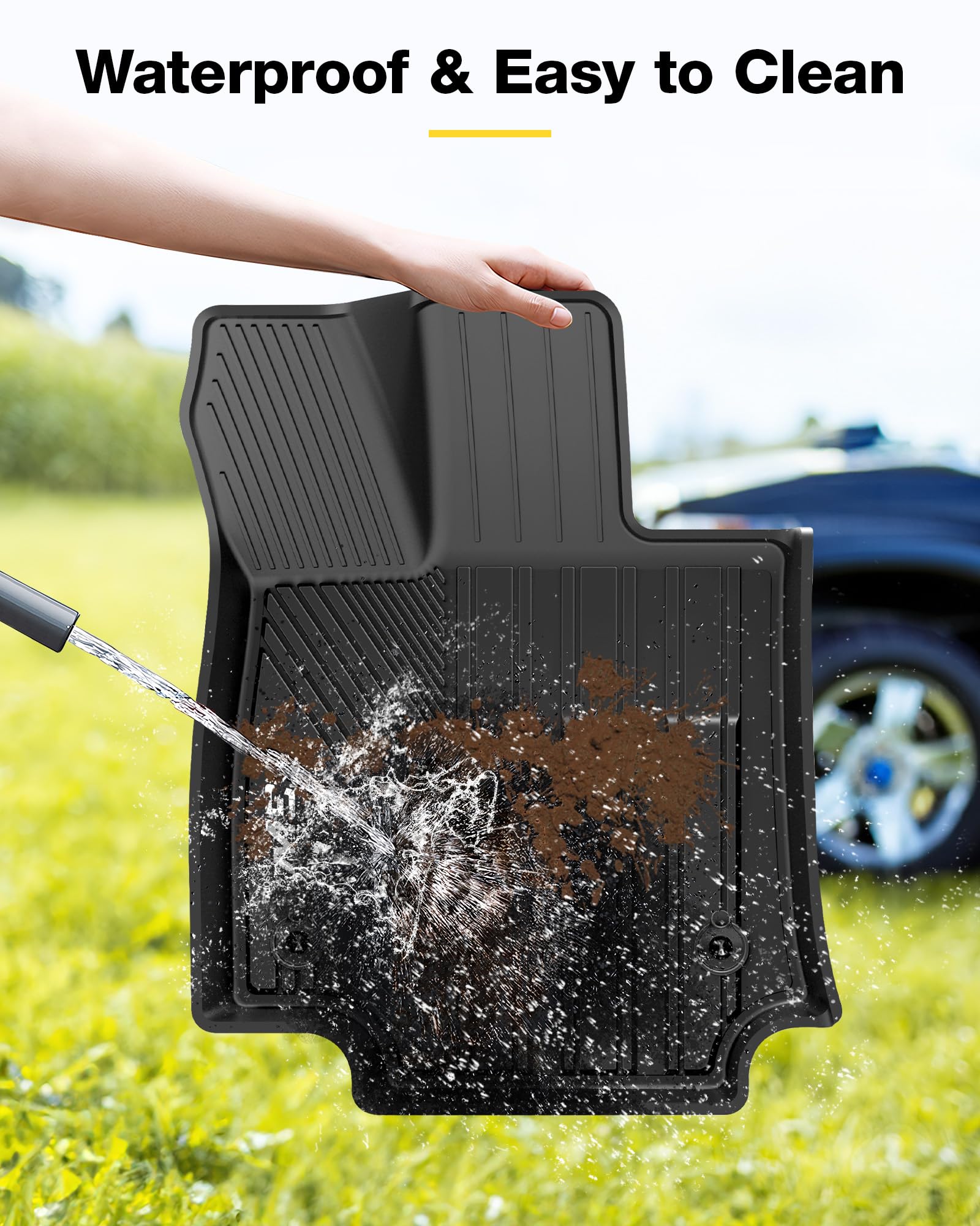 Premium 3W TPE All-Weather Floor Mats for Toyota RAV4 2019-2025 (Excluding Hybrid/Prime Models) - Custom Fit Front & Rear Seat Liners + Trunk Mat - Durable Black Car Mats for All-Season Protection - Perfect for Daily Commutes, Road Trips & Outdoor Adventures