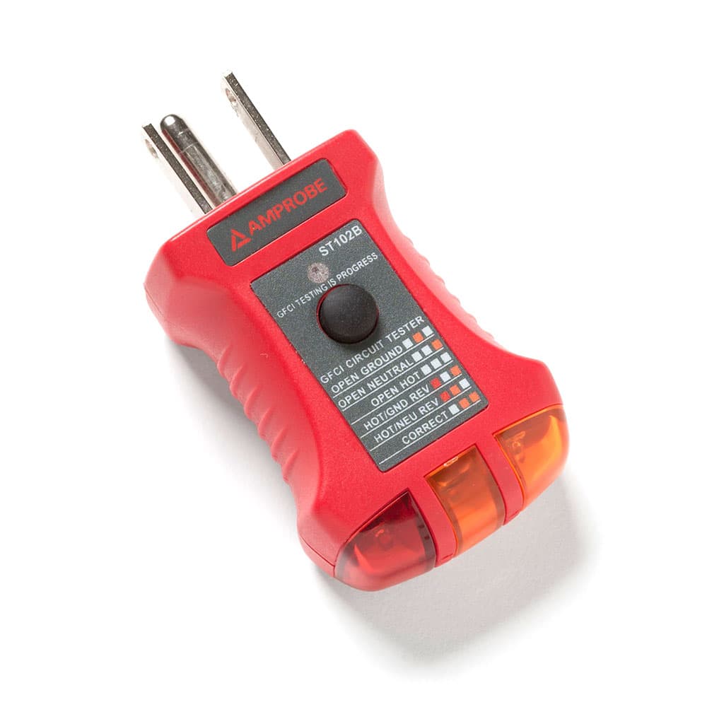 Amprobe 4160817 ST 102B GFCI Outlet Tester - 110-125V AC Electrical Socket Tester for Home, Office & Workshop Safety Inspections