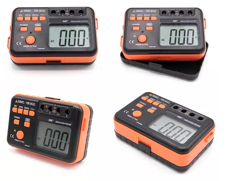 VC60E+ Digital Insulation Resistance Tester 1000V/2500V/5000V Megohmmeter - Perfect for Electrical Safety Testing, Industrial Maintenance & Home Wiring Inspection