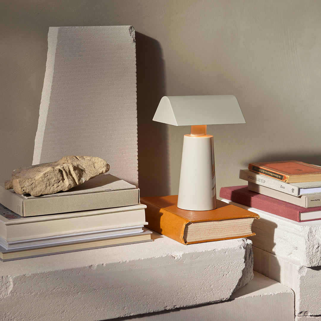 Caret MF1 Portable Table Lamp - USB Rechargeable LED Night Light for Bedroom, Office, Study & Travel - Adjustable Brightness & Warm White Light