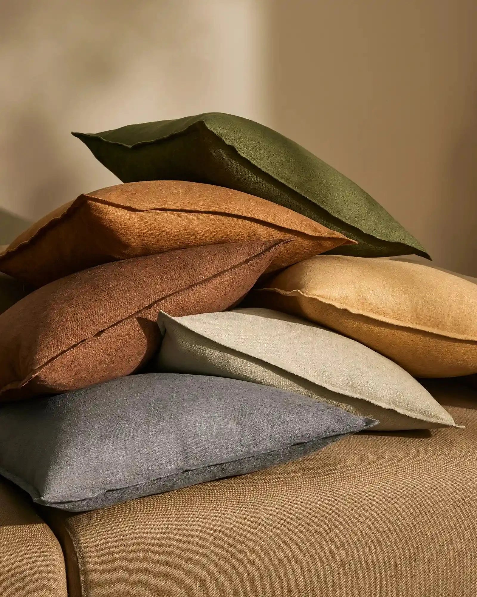 Fiore Cushion Ochre - Soft Decorative Throw Pillow for Sofa, Bed & Home Decor | Boho Chic Living Room & Bedroom Accent