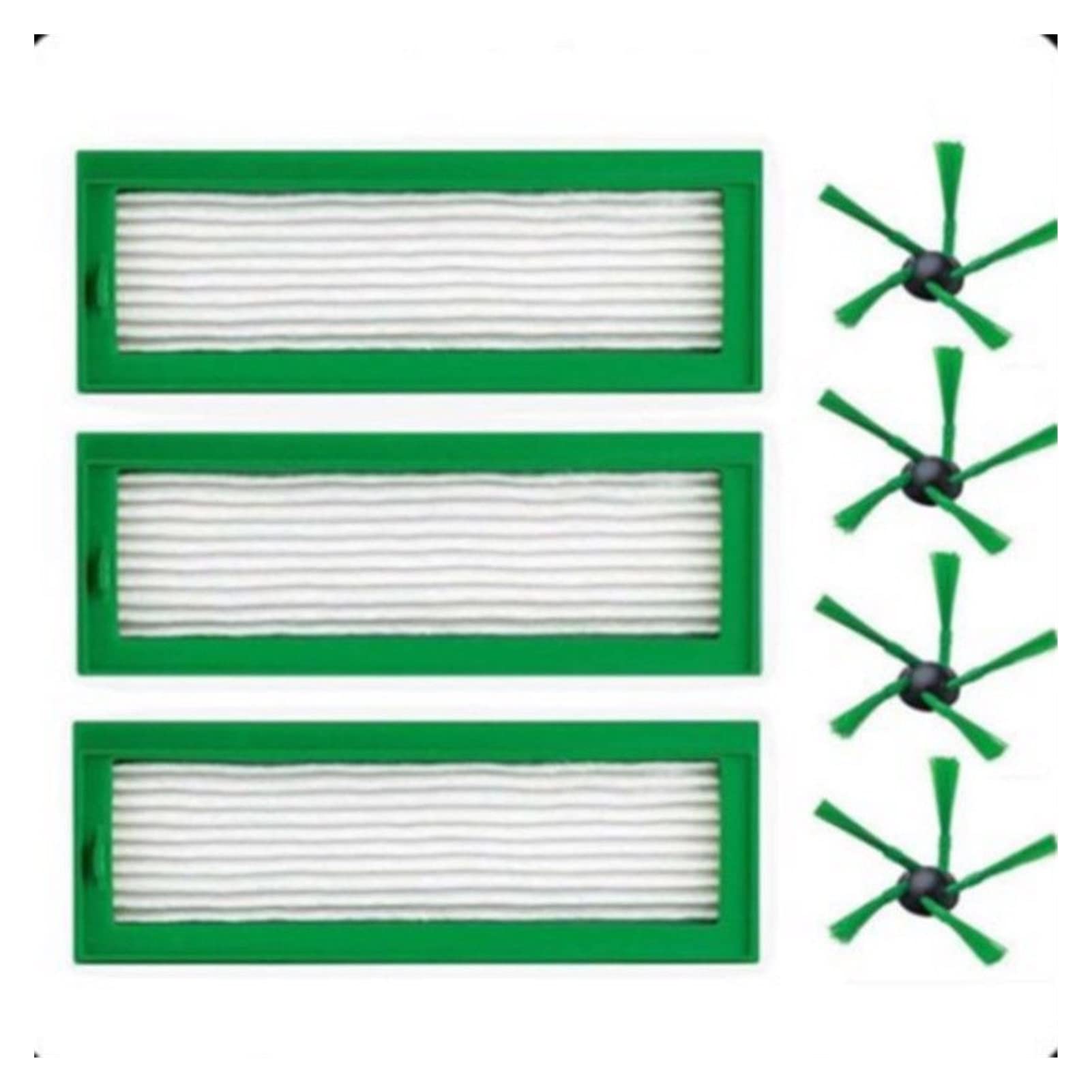 Vorwerk Kobold VR200 VR-200 Vacuum Cleaner Replacement HEPA Filters & Side Brushes Set - Dust Filter Accessories for Pet Hair & Allergies - Perfect for Hardwood Floors & Carpets