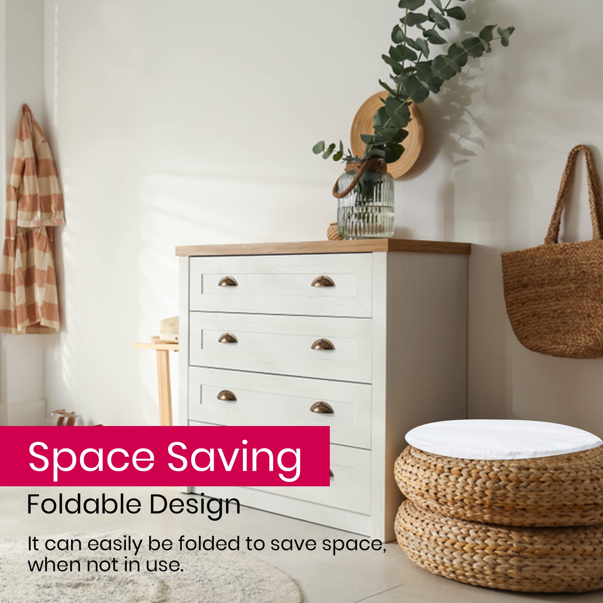 White Polyester Pop Up Laundry Basket - 19.3
