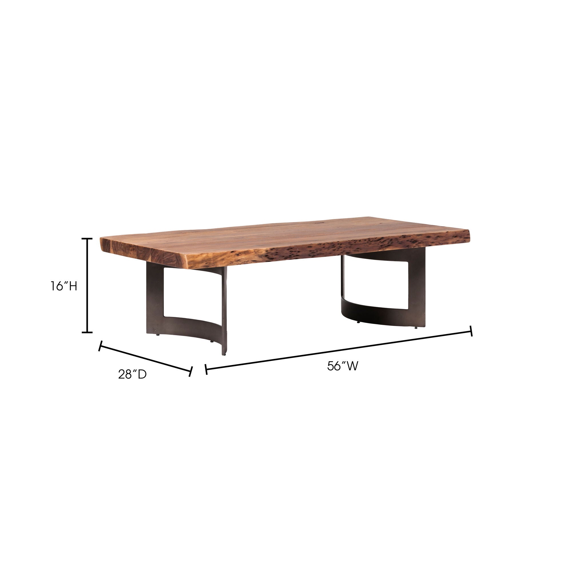 Modern Bent Coffee Table - Natural Wood Finish for Living Room, Lounge & Office - Stylish & Durable Home Decor