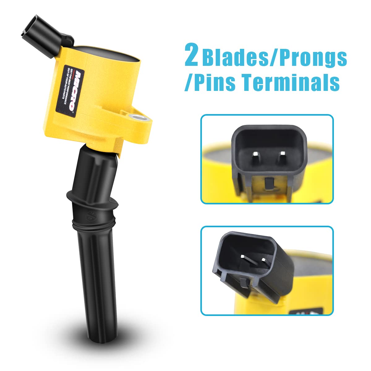 8-Piece DG508 Yellow Boot Ignition Coil & SP479 Iridium Spark Plugs Set - Compatible with Ford F150, F250, Crown Victoria, Expedition, Lincoln, Mercury - Replacement for DG491 FD503 - Perfect for Engine Performance Upgrade & Tune-Up