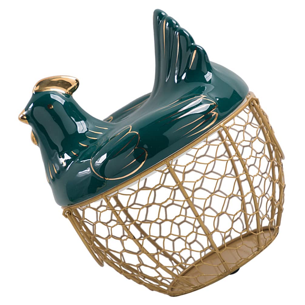 1pc Decorative Iron Art Egg Basket - Handheld Kitchen Egg Holder & Fruit Storage Basket for Farmhouse, Easter Decor, and Rustic Kitchen Organization
